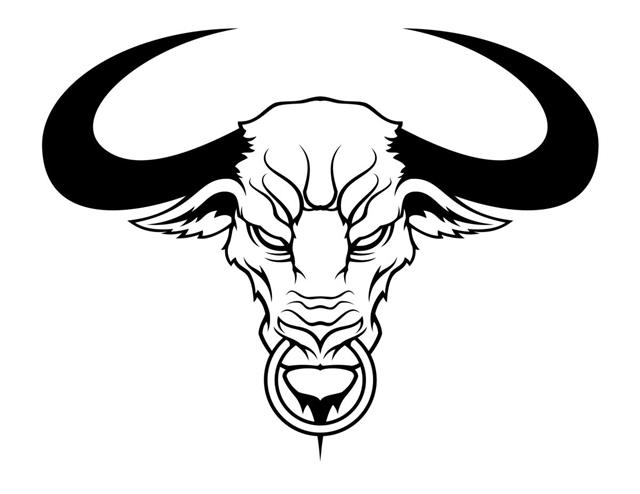 angry bull head tattoo