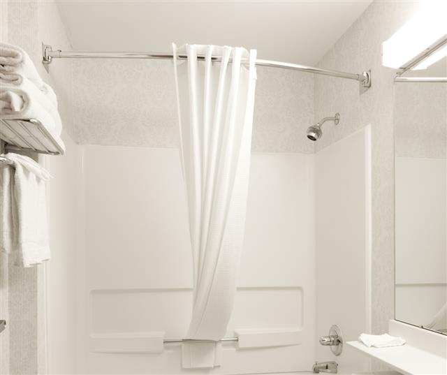 How To Install A Curved Shower Curtain Rod, Bowed Shower Curtain Rod Installation